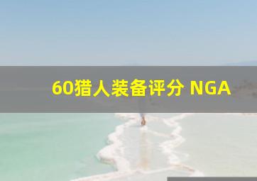 60猎人装备评分 NGA